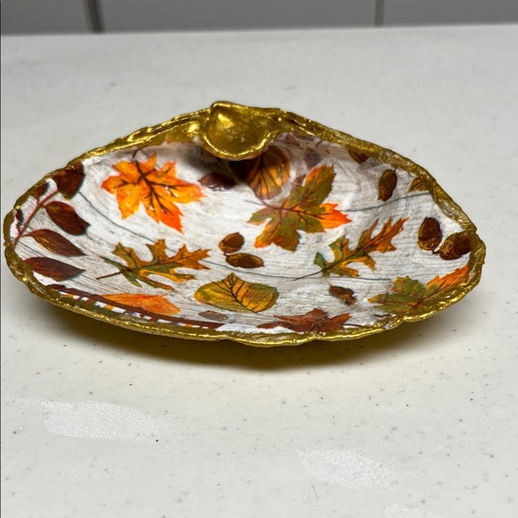Decorative Autumn Leaf Trinket Dish Shell - Picture 6 of 8